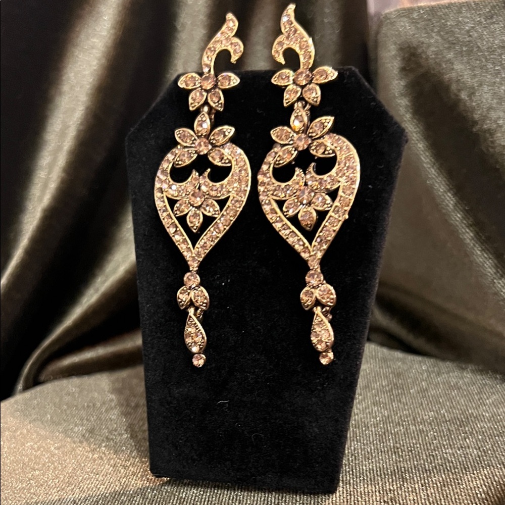Elegant Gold rhinstone Drop Earrings